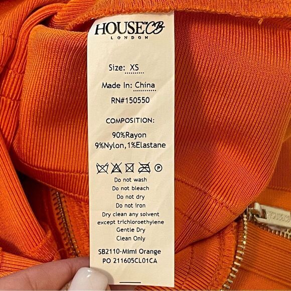 House of CB Orange Mimi Bandage Bodycon Dress size XS - Picture 6 of 10